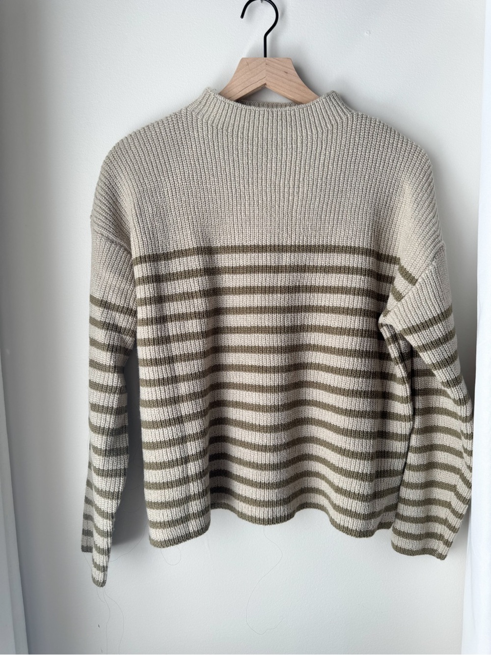 NEW! Neuflora Striped Sweater in Cream & Olive